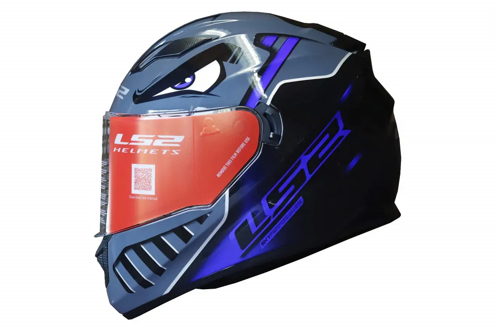 LS2 320 Badas Matt Black Blue Full Face Helmet