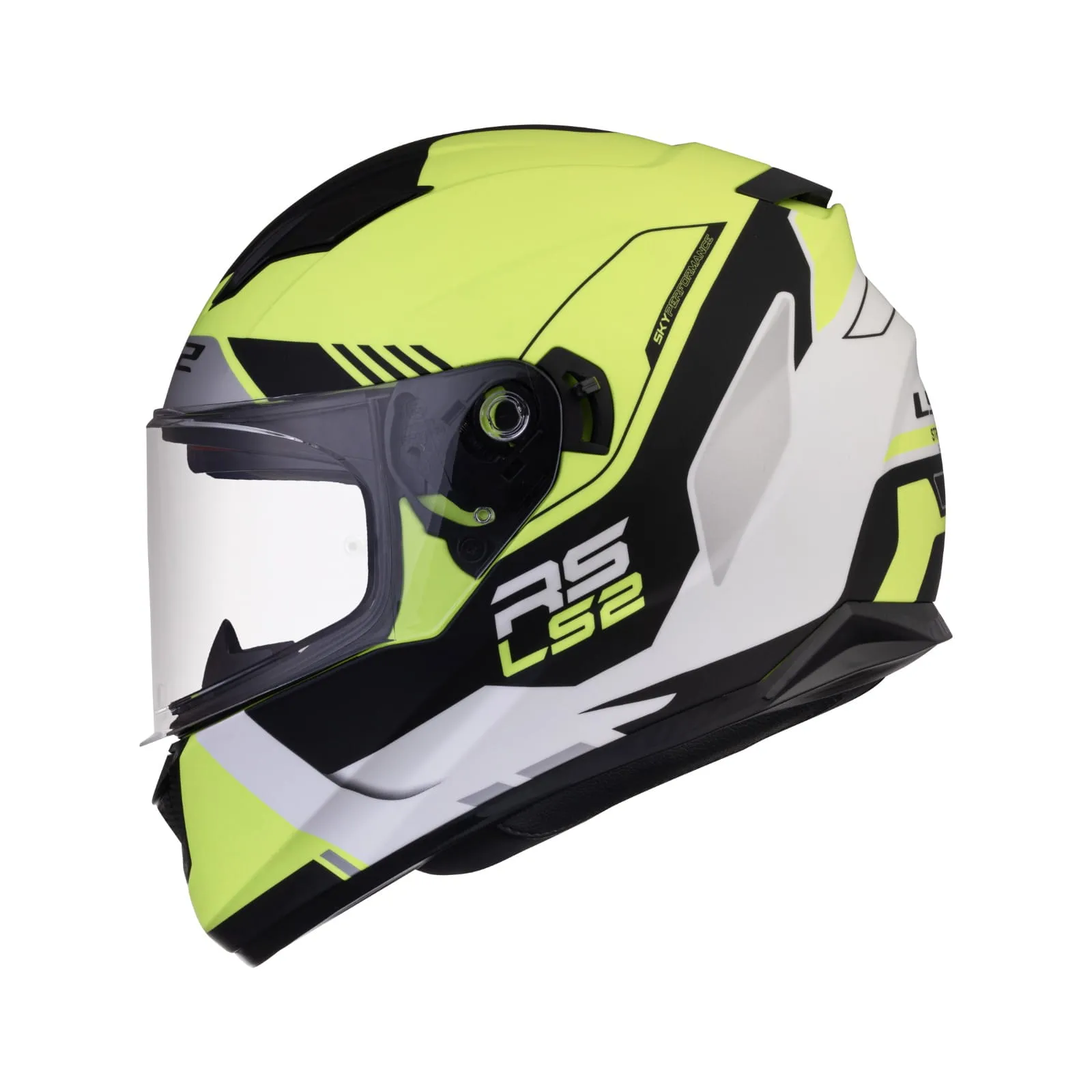 LS2 320 Stream Evo Xplor White Hiviz Yellow Full Face Helmet