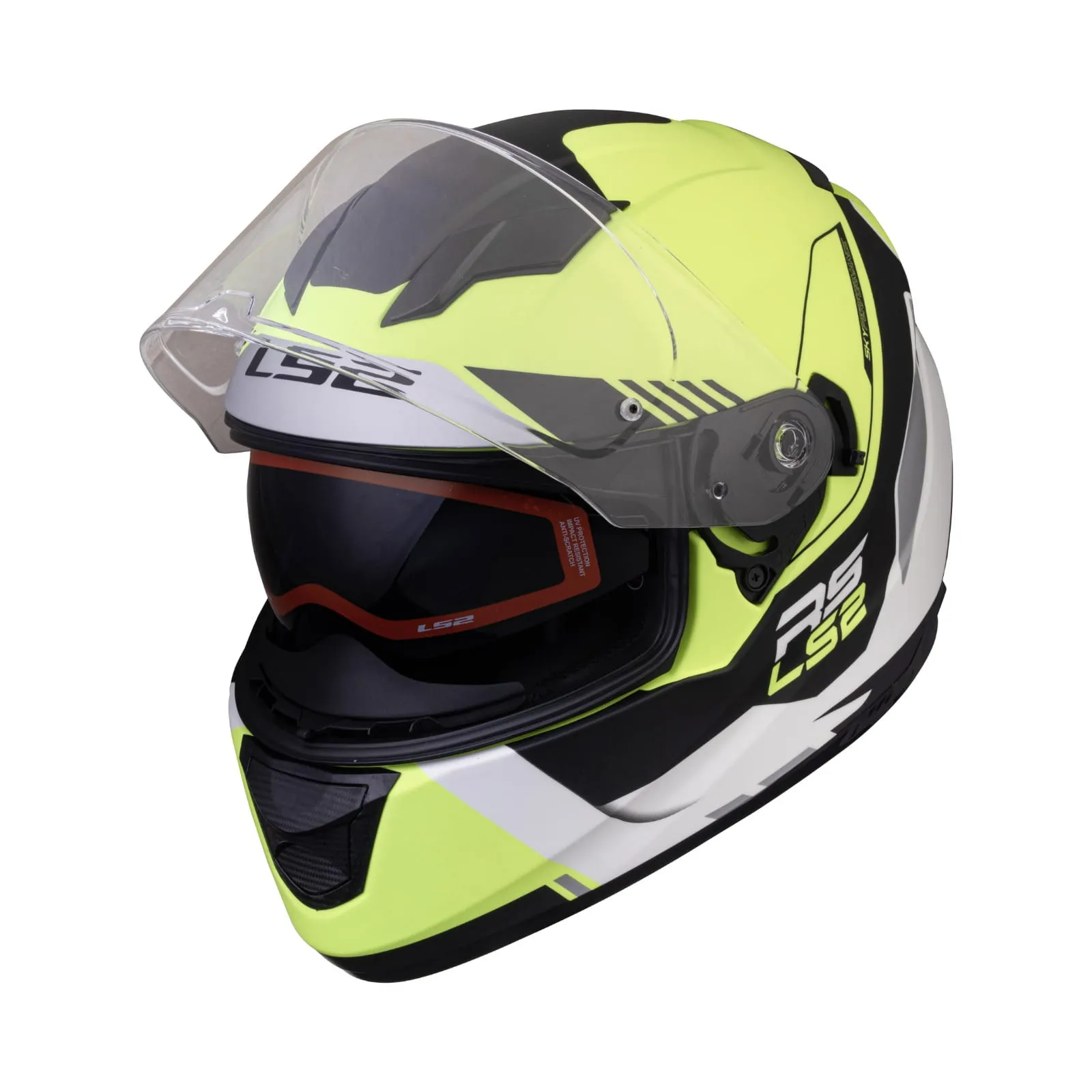 LS2 320 Stream Evo Xplor White Hiviz Yellow Full Face Helmet