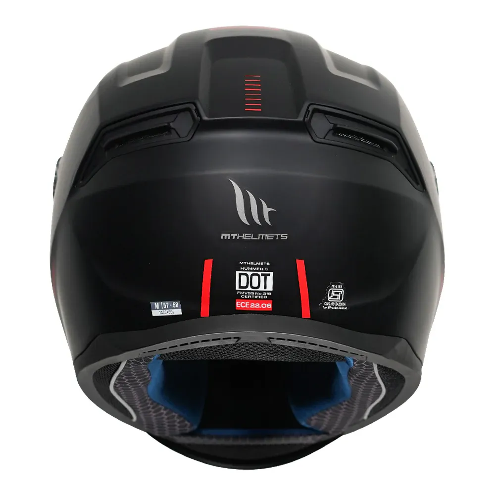 MT Helmets Mt Hummer B Soild A1 Matt Black Full Face Helmet
