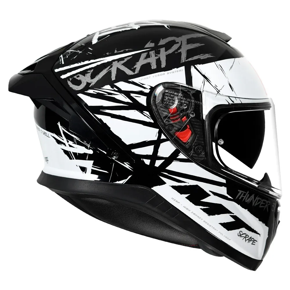 MT Helmets Mt Thunder 3 Pro Scrape B0 White Full Face Helmet