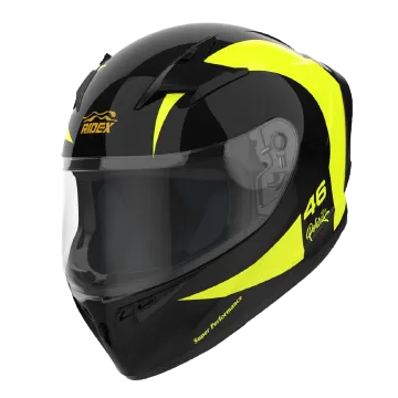 RIDEX Polaris Milkyway Glossy Black Yellow 46 Full Face Helmet