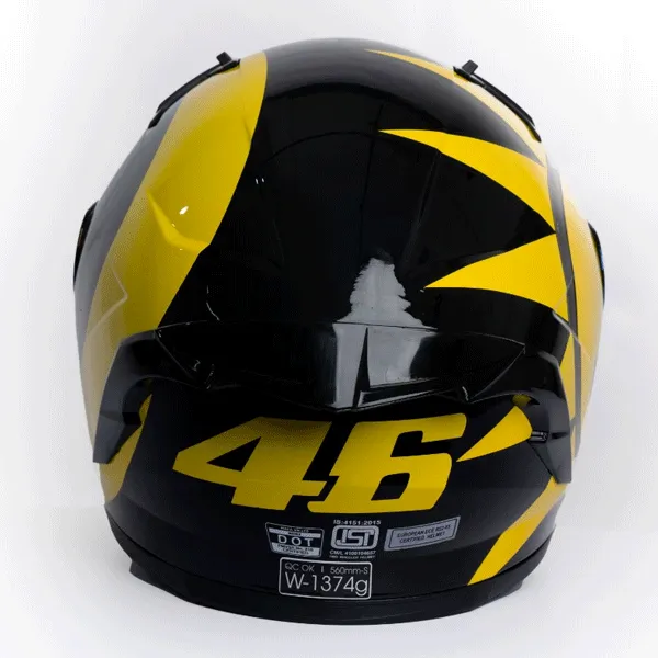 RIDEX Polaris Milkyway Glossy Black Yellow 46 Full Face Helmet