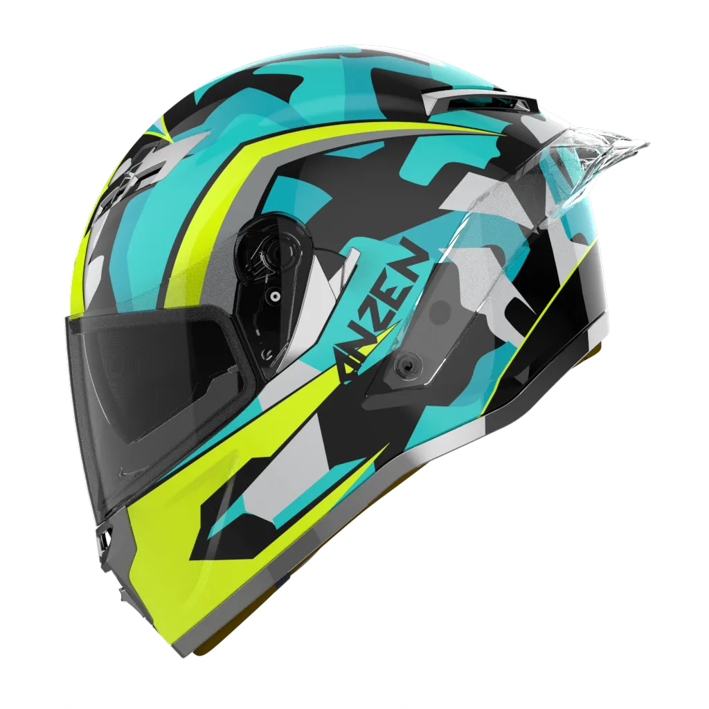 RIDEX Titanium Anzen Glossy Blue Full Face Helmet