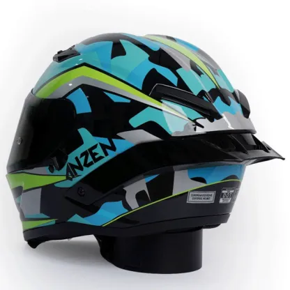 RIDEX Titanium Anzen Glossy Blue Full Face Helmet