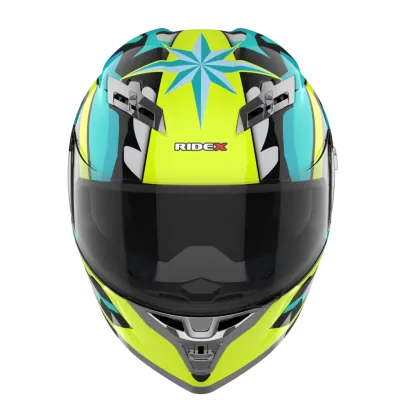 RIDEX Titanium Anzen Glossy Blue Full Face Helmet