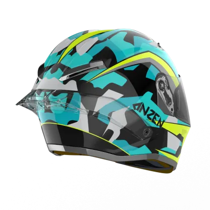 RIDEX Titanium Anzen Glossy Blue Full Face Helmet