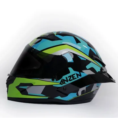RIDEX Titanium Anzen Glossy Blue Full Face Helmet