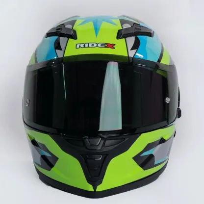 RIDEX Titanium Anzen Glossy Blue Full Face Helmet