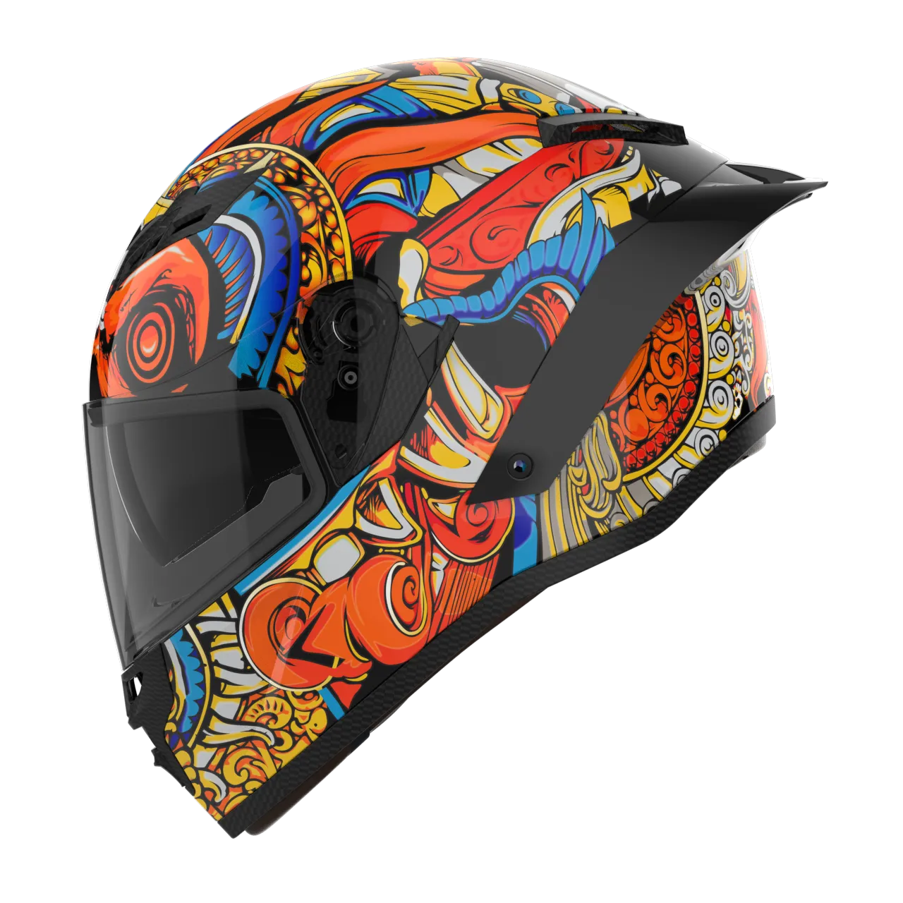 RIDEX Titanium Diabo Glossy Red Full Face Helmet