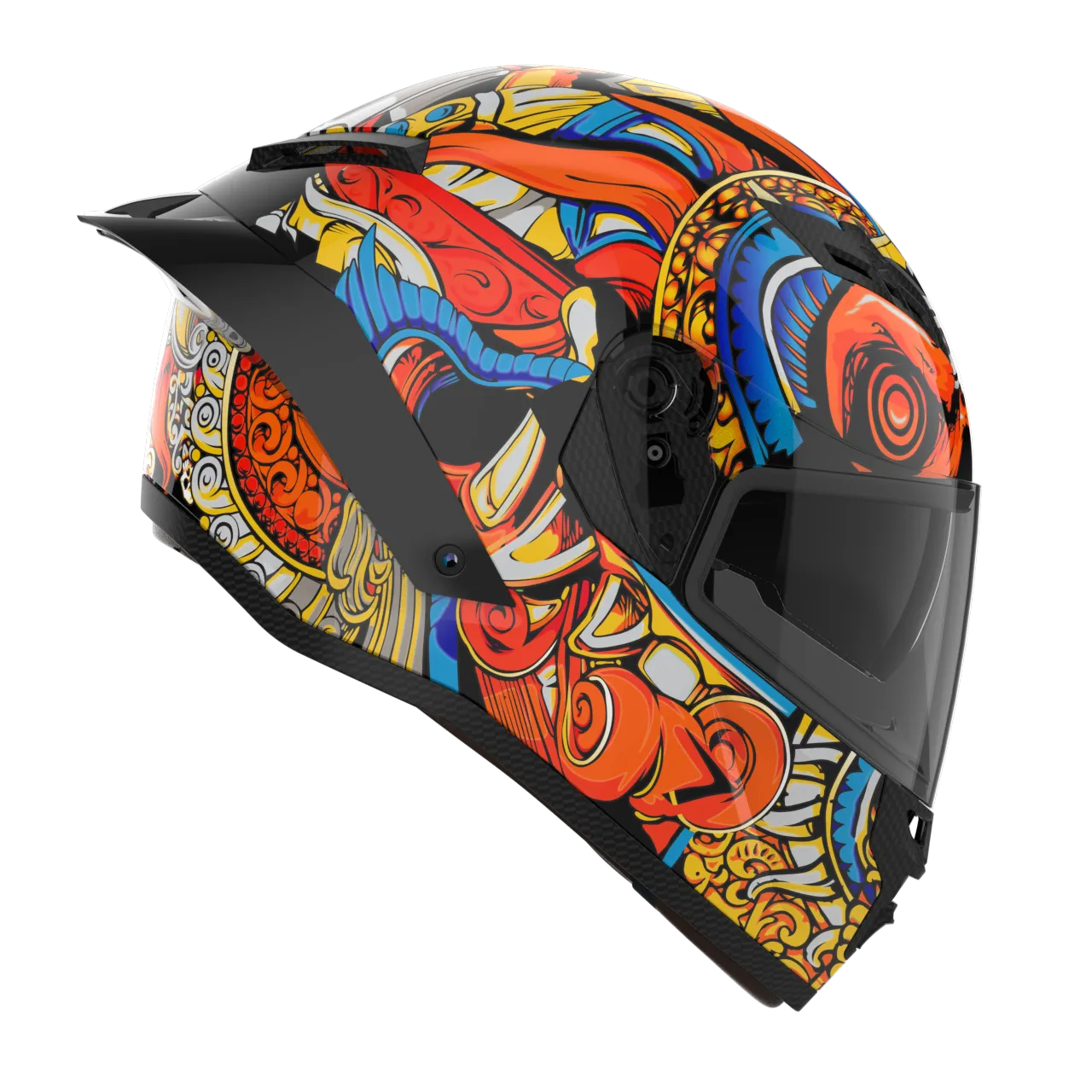 RIDEX Titanium Diabo Glossy Red Full Face Helmet