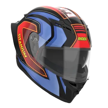 RIDEX Titanium Ignis Blue Glossy Full Face Helmet