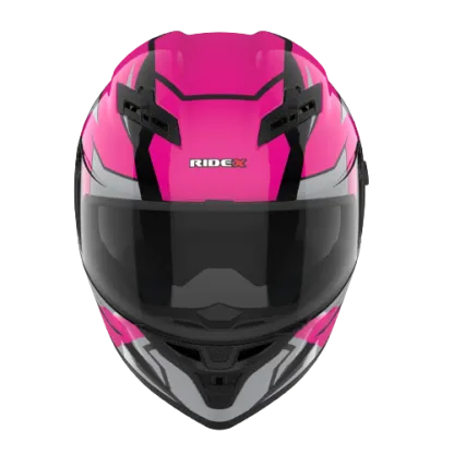 RIDEX Titanium Infinity Glossy Pink Full Face Helmet