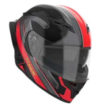 RIDEX Titanium Streak Red Glossy Full Face Helmet