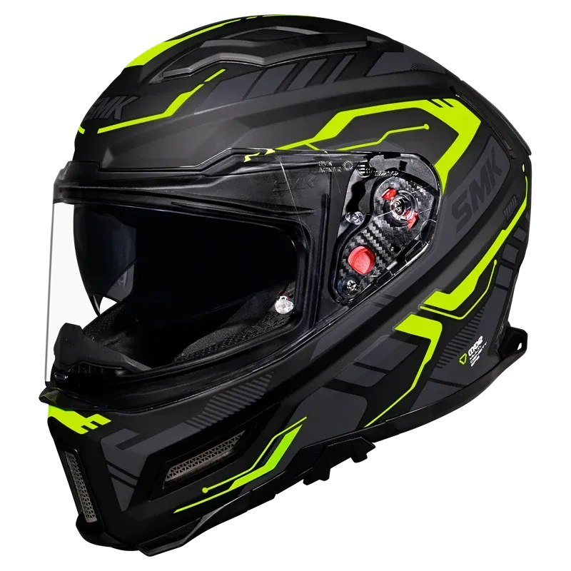 Smk Agnar Tektron GL264 Black Neon Full Face Helmet
