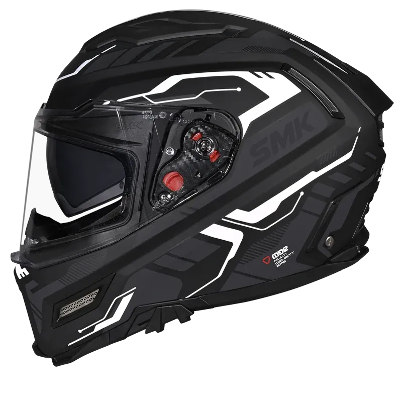 Smk Agnar Tektron MA261 Black White Full Face Helmet