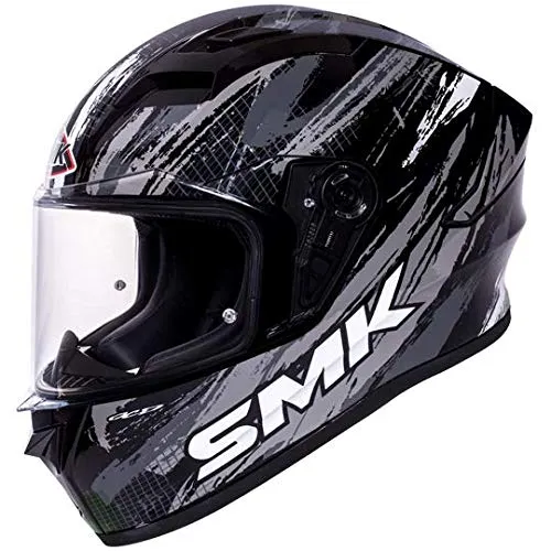 SMK Stellar Sports Gl266 Black Grey Full Face Helmet