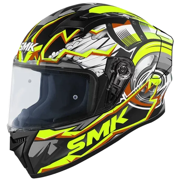 SMK Stellar Gl 246 Black Yellow Gray Full Face Helmet