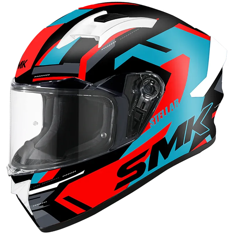 SMK Stellar Gl 253 Black Blue Red Full Face Helmet
