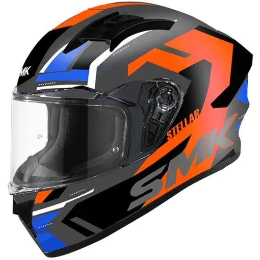 SMK Stellar K Power Ma 635 Grey Red Blue Full Face Helmet