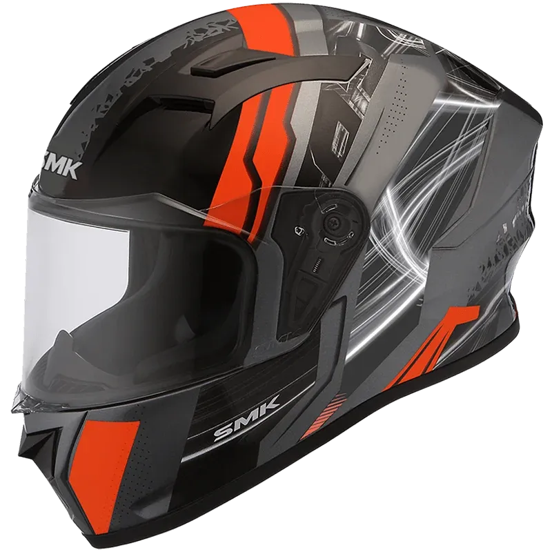 SMK Stellar Mada672 Anthracite Orange Blk Full Face Helmet