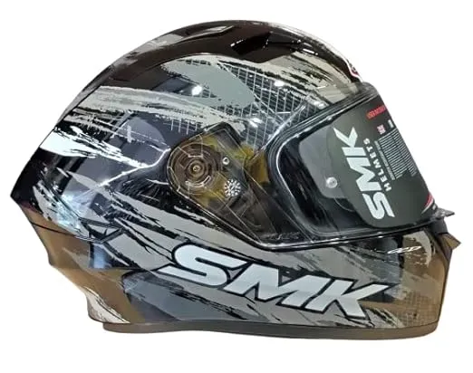 SMK Stellar Sports Gl266 Black Grey Full Face Helmet