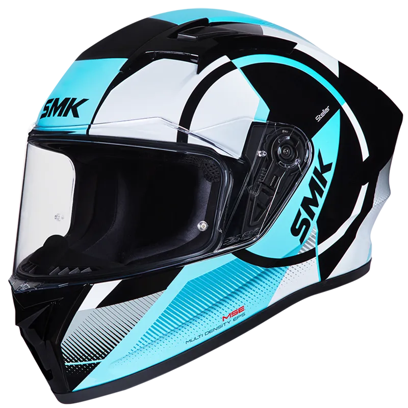 SMK Stellar Stage Adox Blue White Gl 215 Full Face Helmet