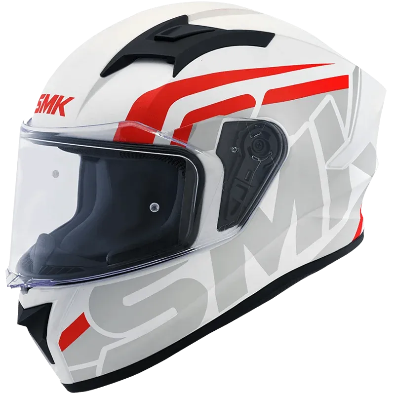 SMK Stellar Stage Gl163 Matt White Red Full Face Helmet