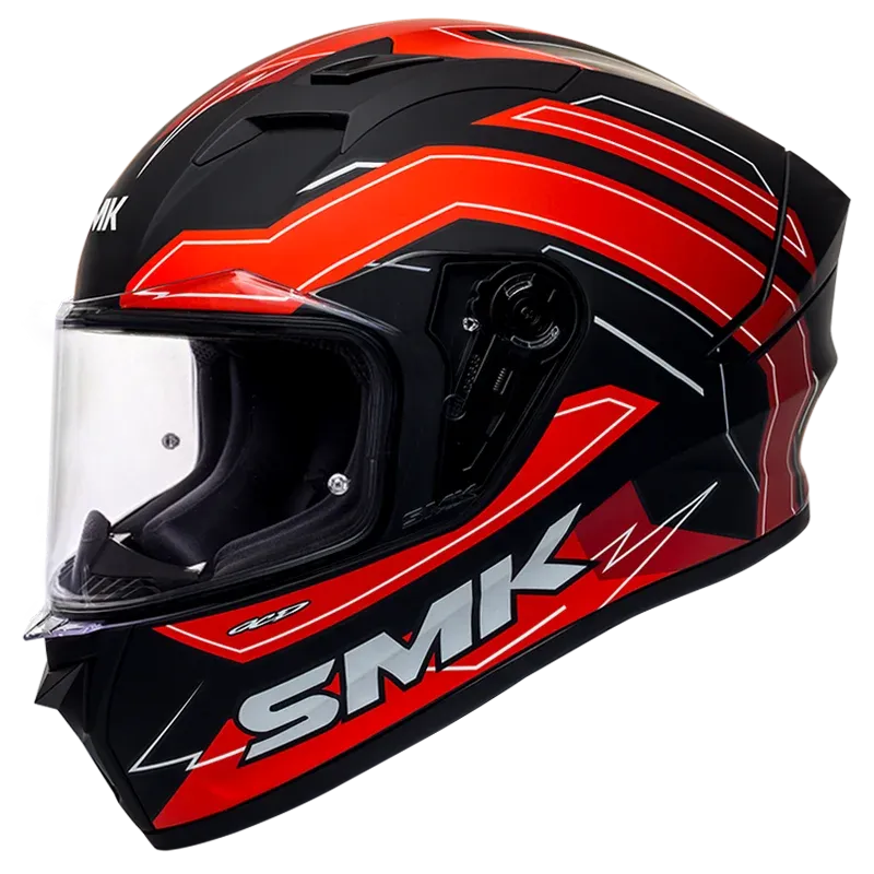 SMK Steller Bolt Ma231 Matt Black Red Full Face Helmet