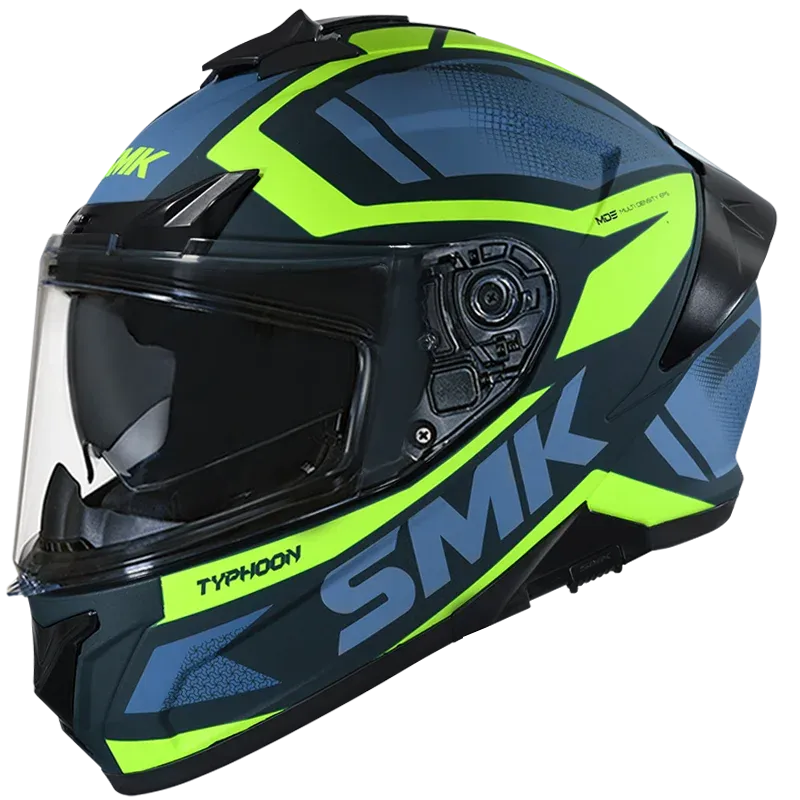 SMK Typhoon Gl 848 Green Yellow Full Face Helmet