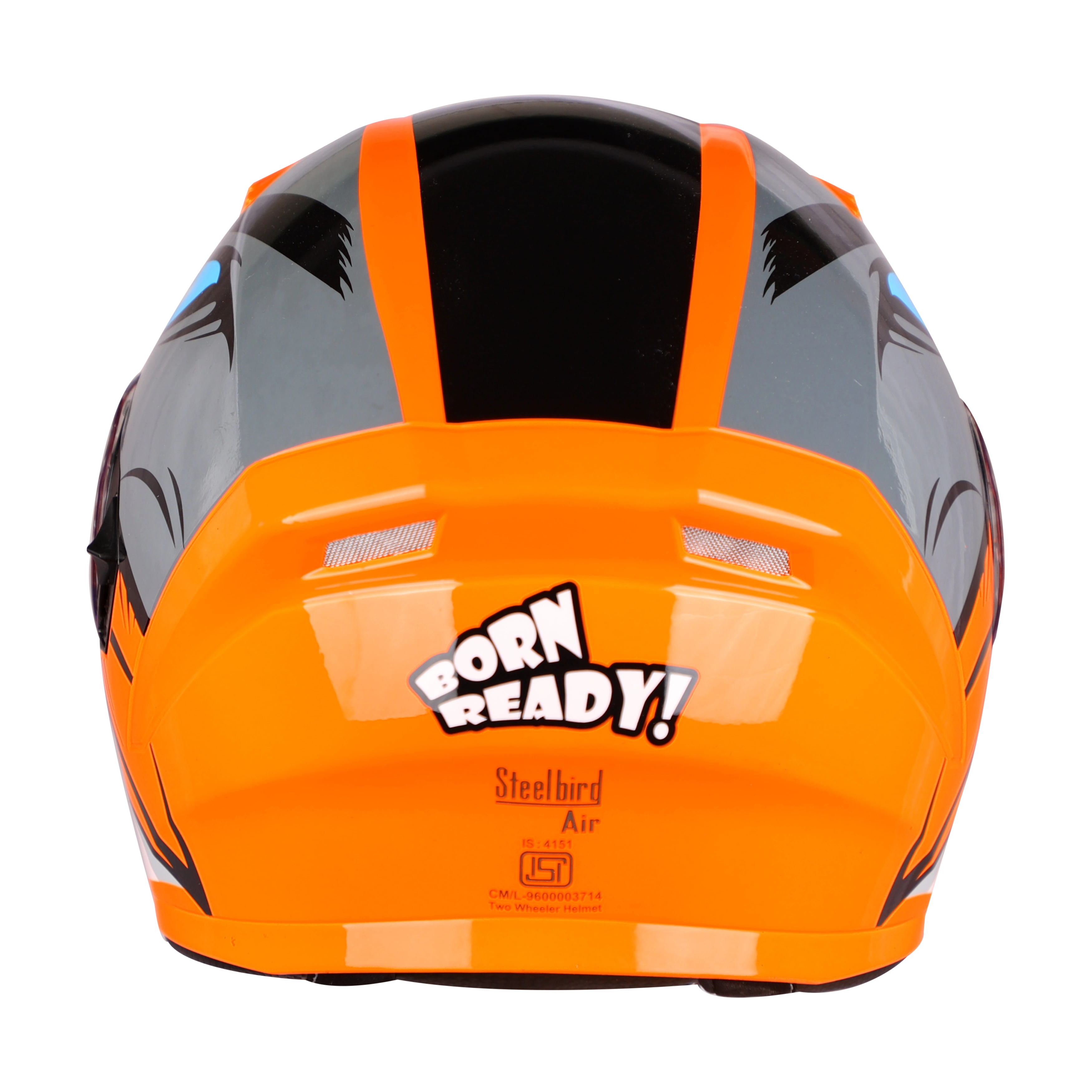 STEELBIRD Sba 21 Born Fluo Orange Clear Visor Full Face Helmet