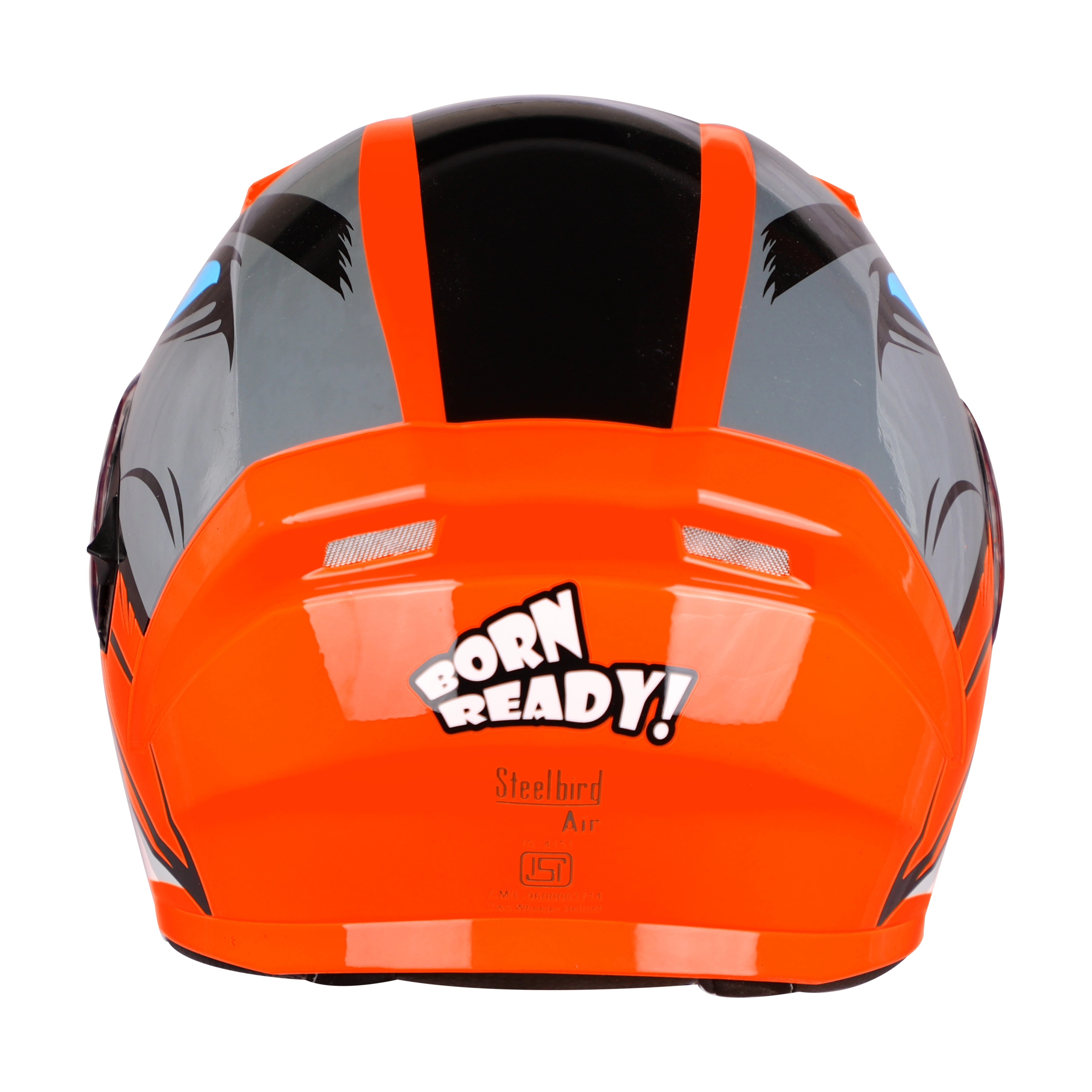 STEELBIRD Sba 21 Born Ready Fluo Red Clear Visor Full Face Helmet