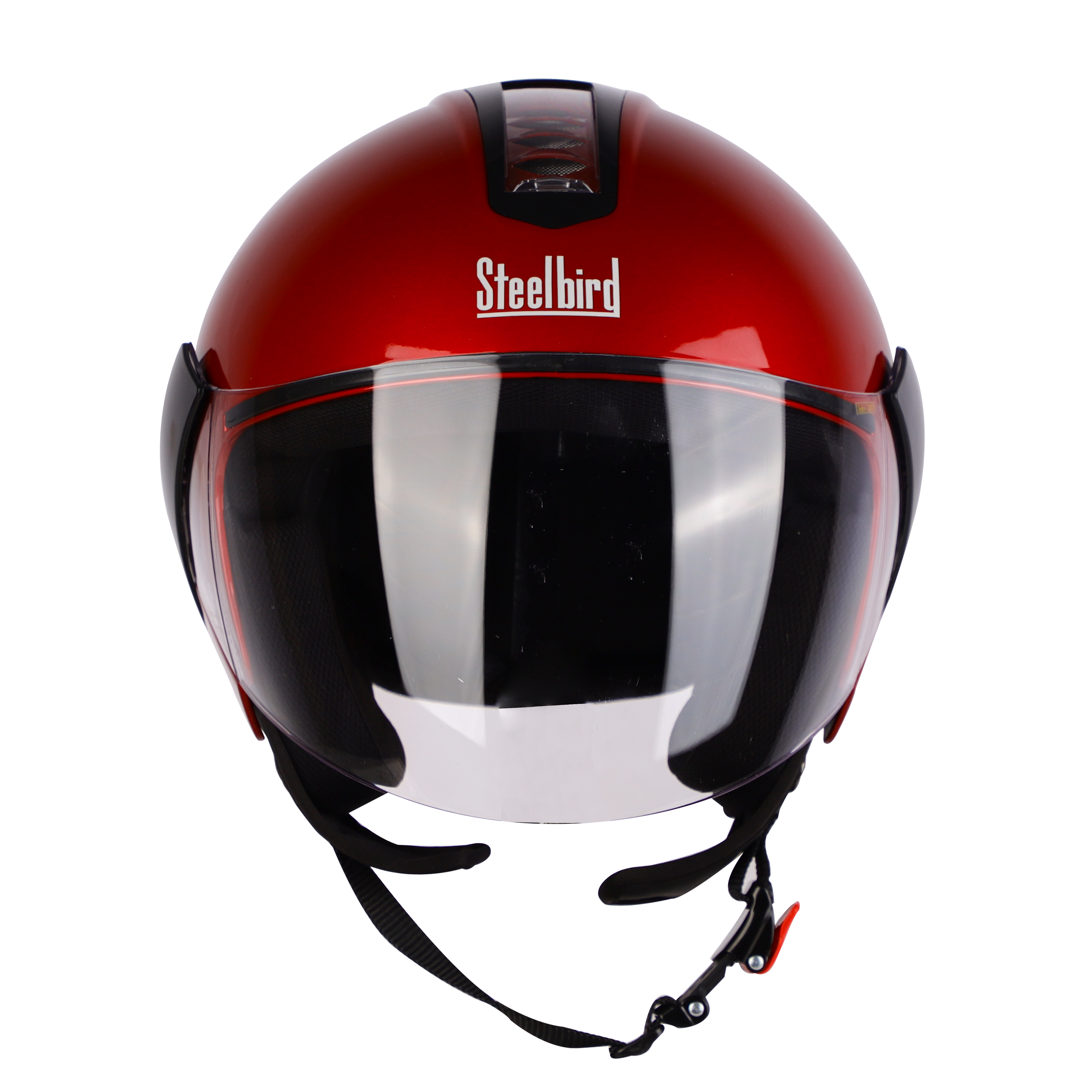 STEELBIRD Sbh 05 Triple Nine Glsy Ch Red Half Face Helmet