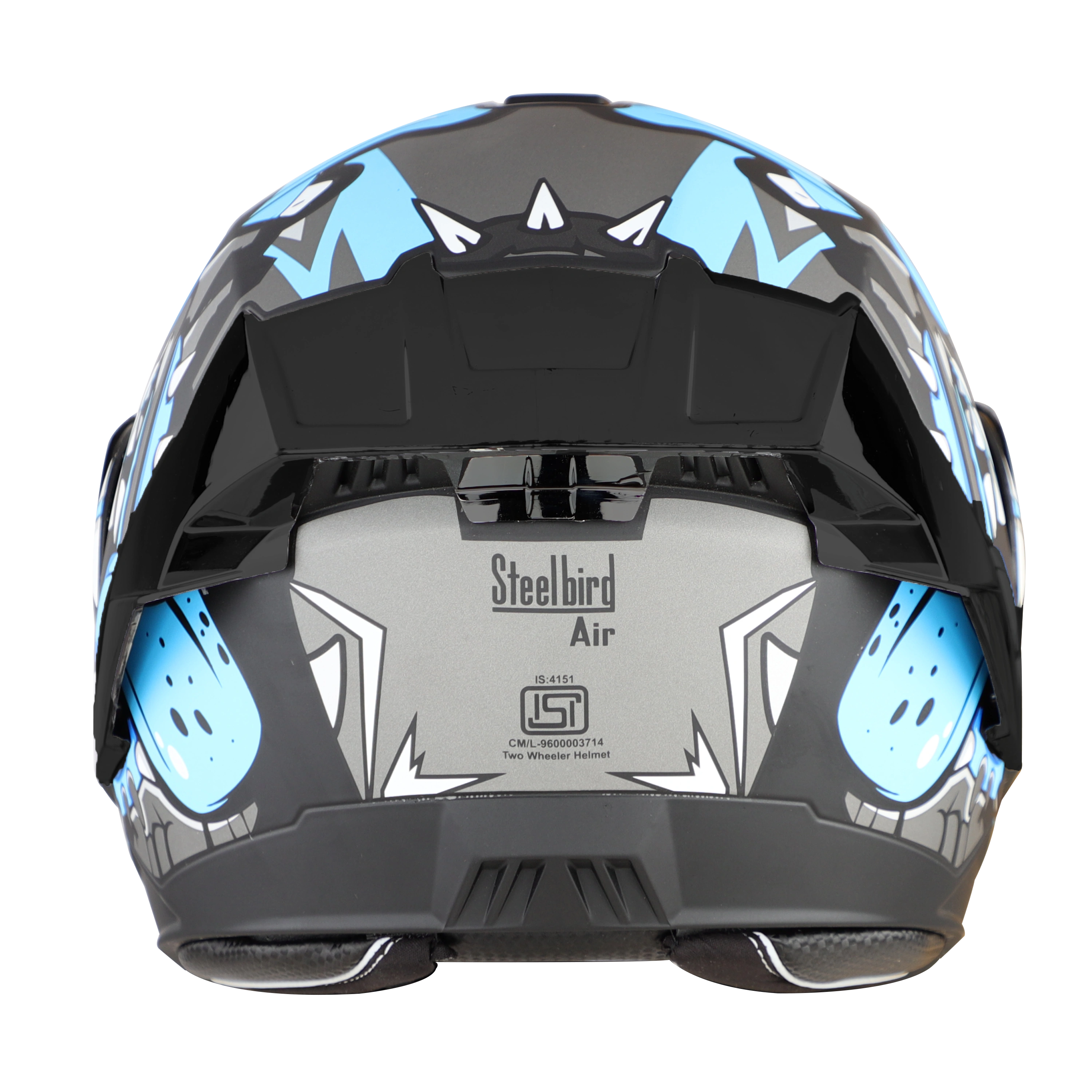 STEELBIRD Sba 8 Sharky Black Jazz Blue Flip Up Helmet