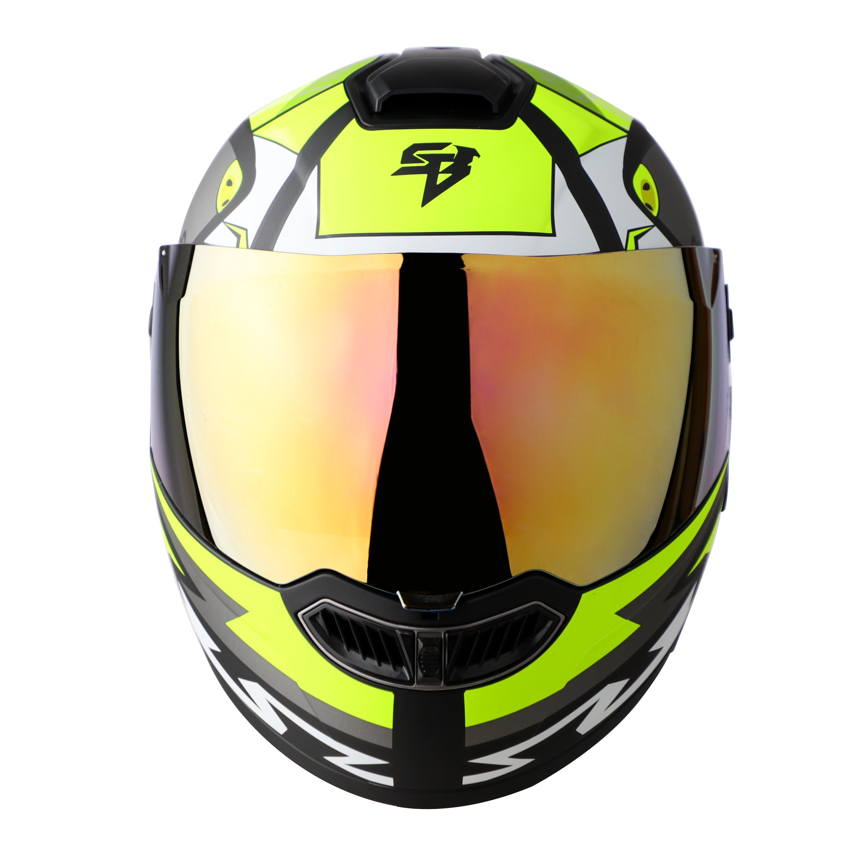 STEELBIRD Sba 8 Sharky Black Neon Flip Up Helmet