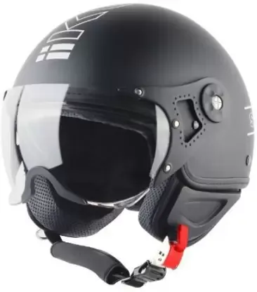STEELBIRD Kukka Matt Black Pl Visor Half Face Helmet
