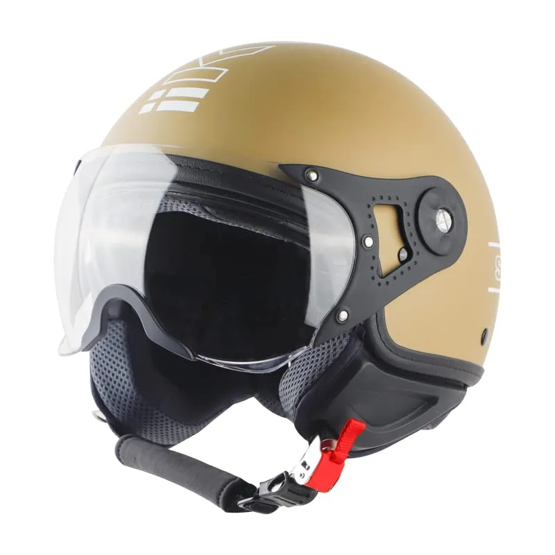 STEELBIRD Kukka Matt Desert Storm Pl Visor Half Face Helmet