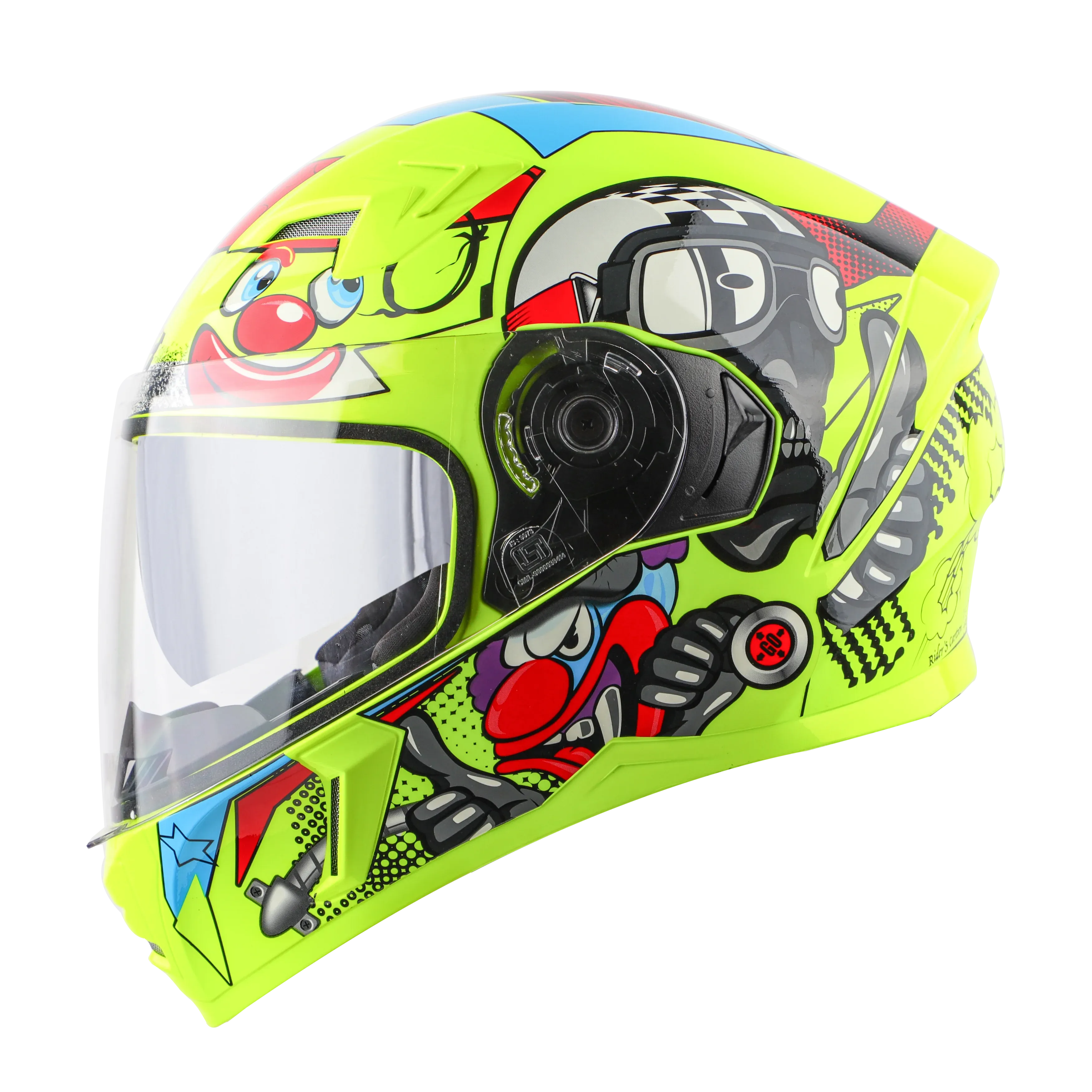 STEELBIRD Sba 21 Comic Fluco Glossy Neon Full Face Helmet