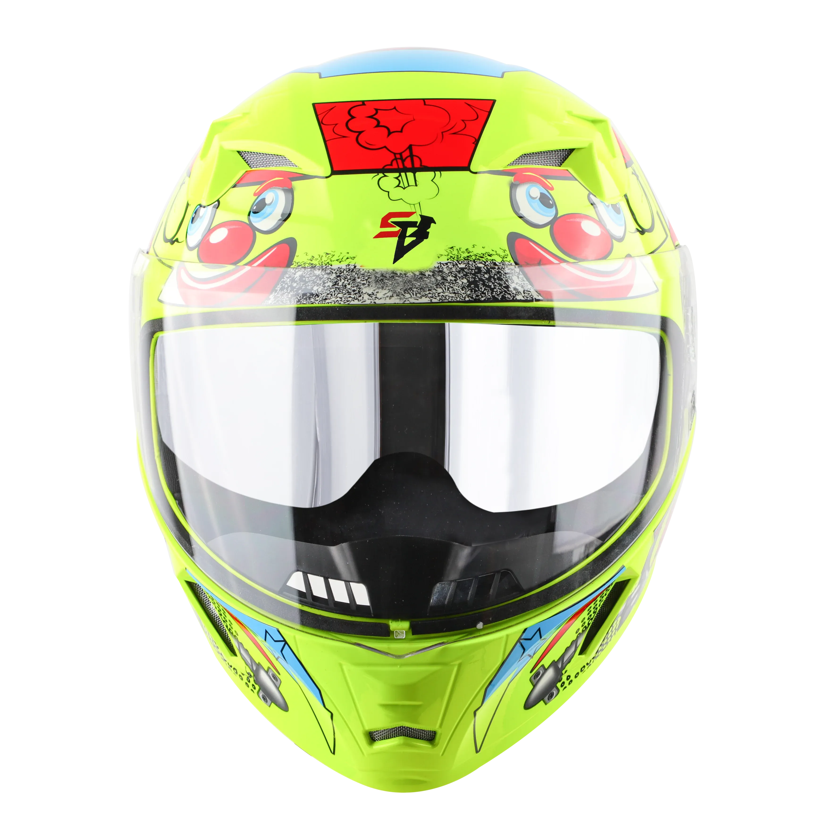 STEELBIRD Sba 21 Comic Fluco Glossy Neon Full Face Helmet