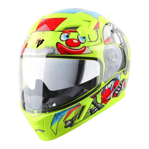 STEELBIRD Sba 21 Comic Fluco Glossy Neon Full Face Helmet
