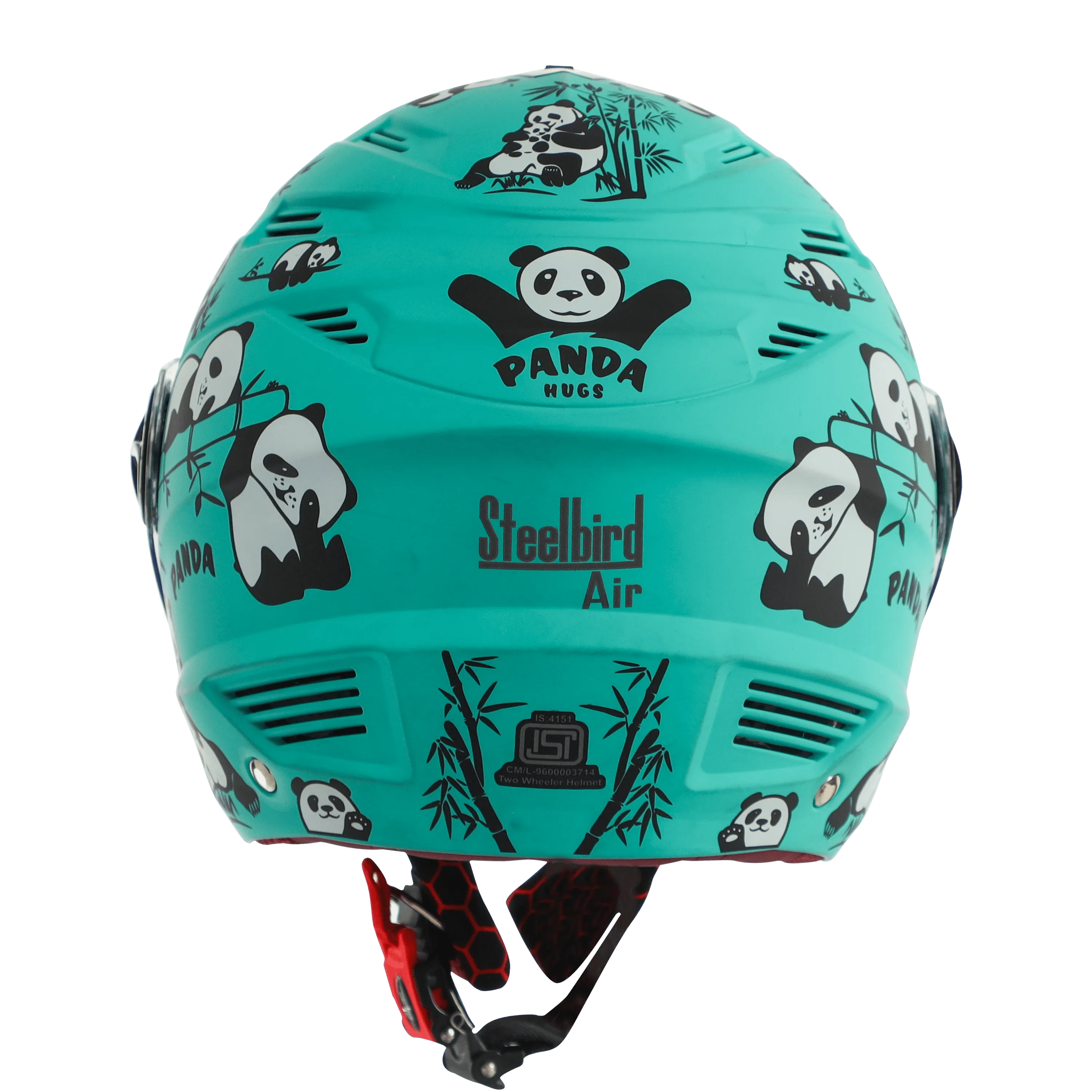 STEELBIRD Sba 6 Panda Caribbean Green 560Mm Half Face Helmet