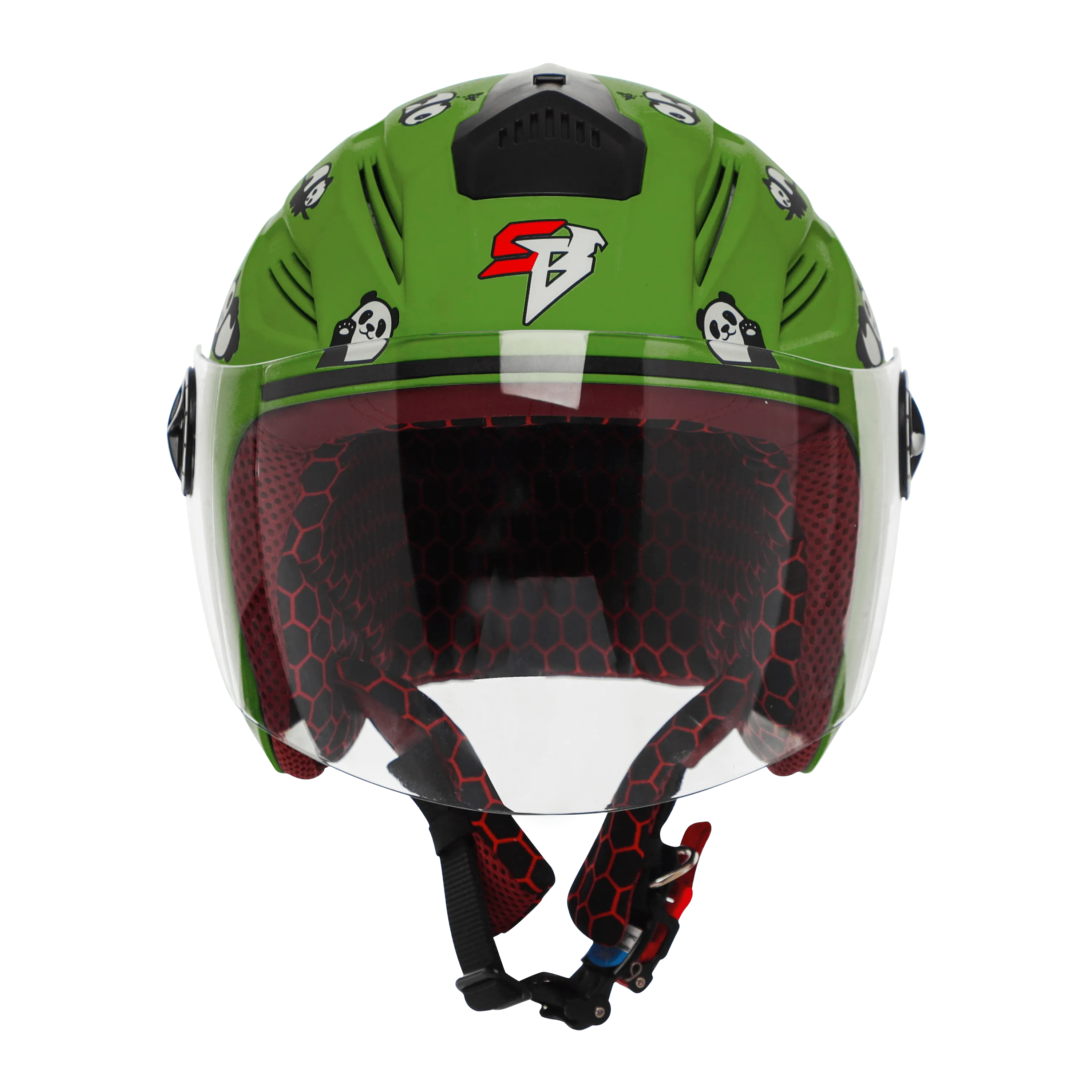STEELBIRD Sba 6 Panda Green 560Mm Half Face Helmet