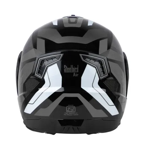 STEELBIRD Sba 7 Iss Road Glossy Black With Gray Clear Inner Full Face Helmet