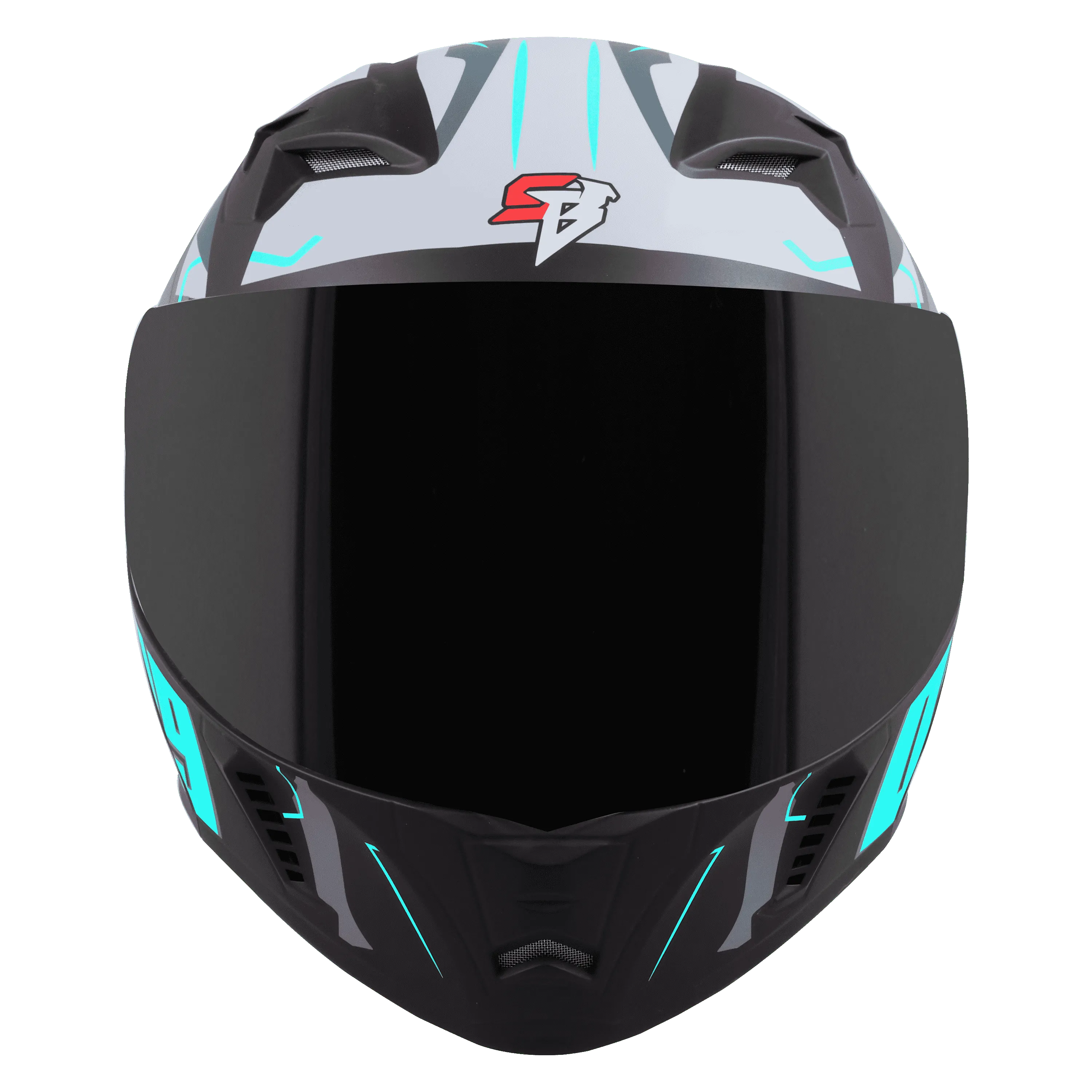 STEELBIRD Sba 20 09 Glossy Black Jazz Blue Full Face Helmet