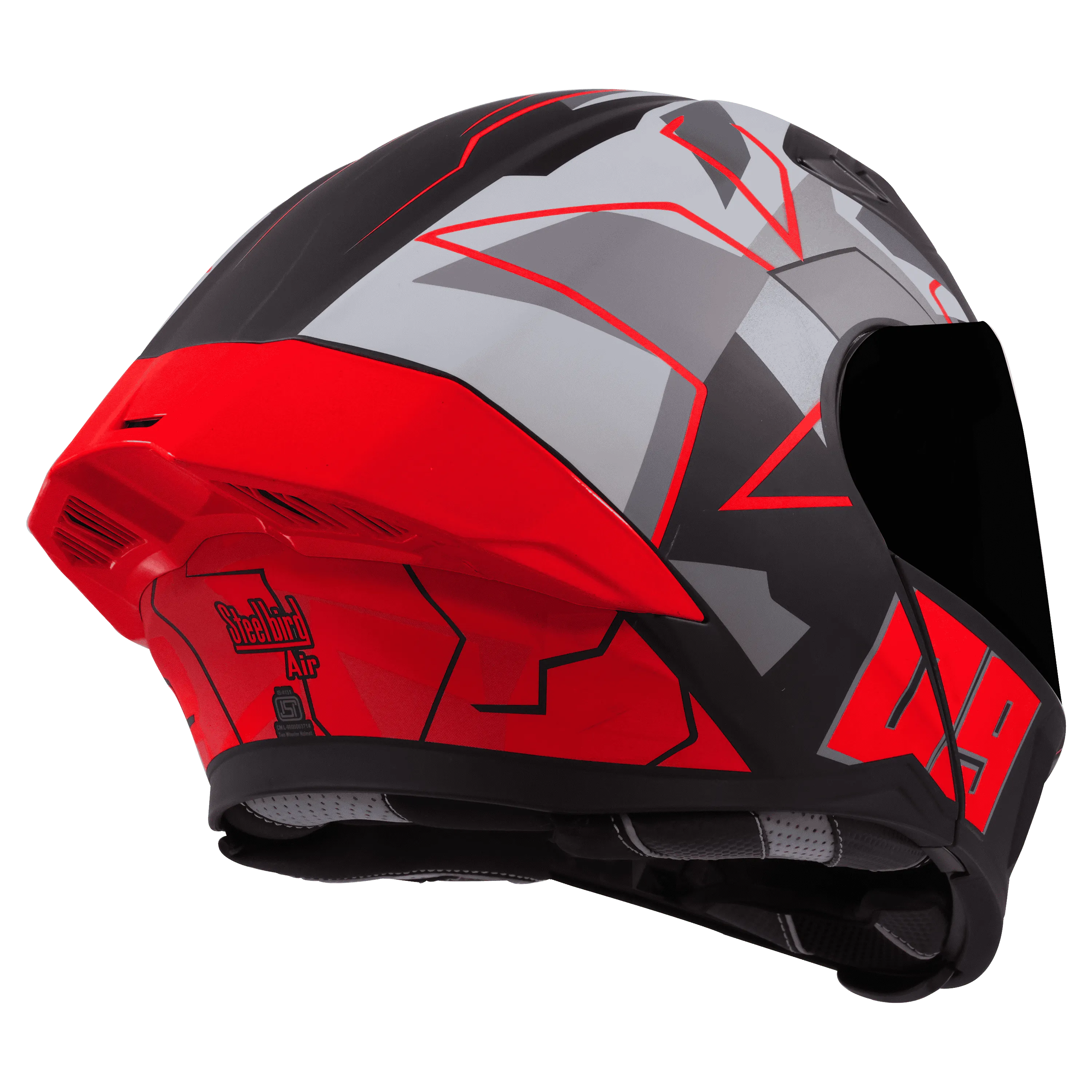 STEELBIRD Sba 20 09 Black Red Full Face Helmet