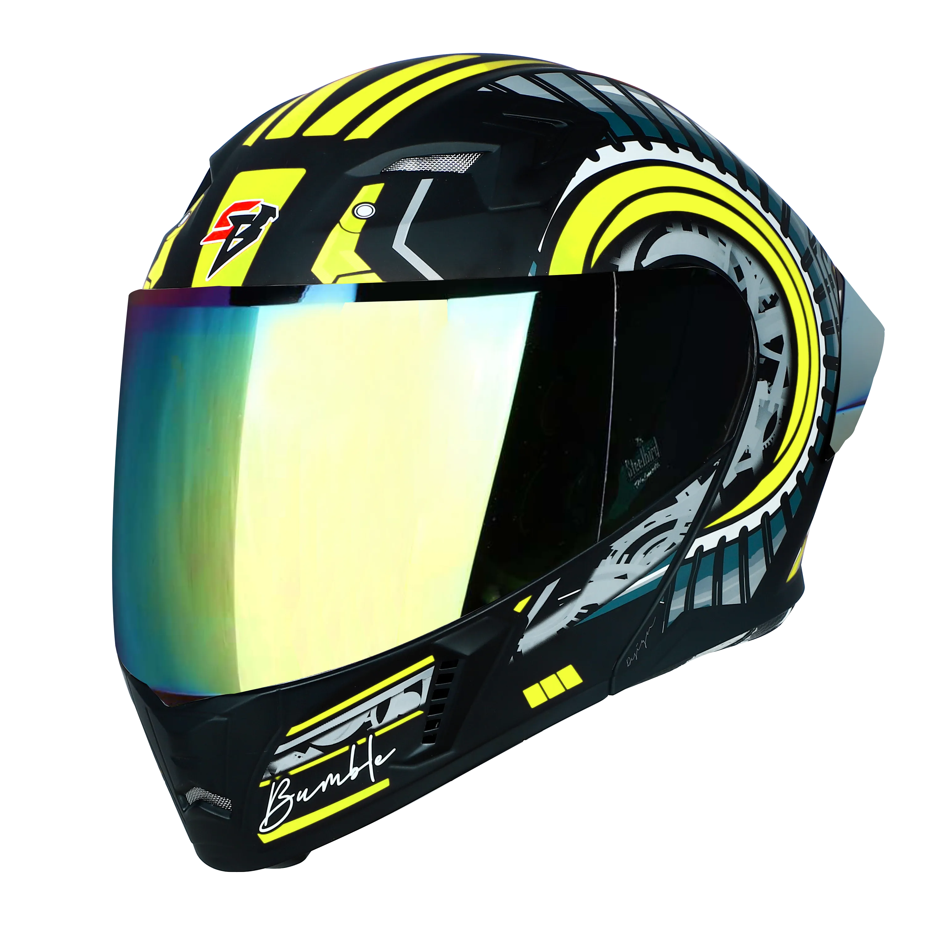 STEELBIRD Sba 20 Bumble Matt Neon Flip Up Helmet