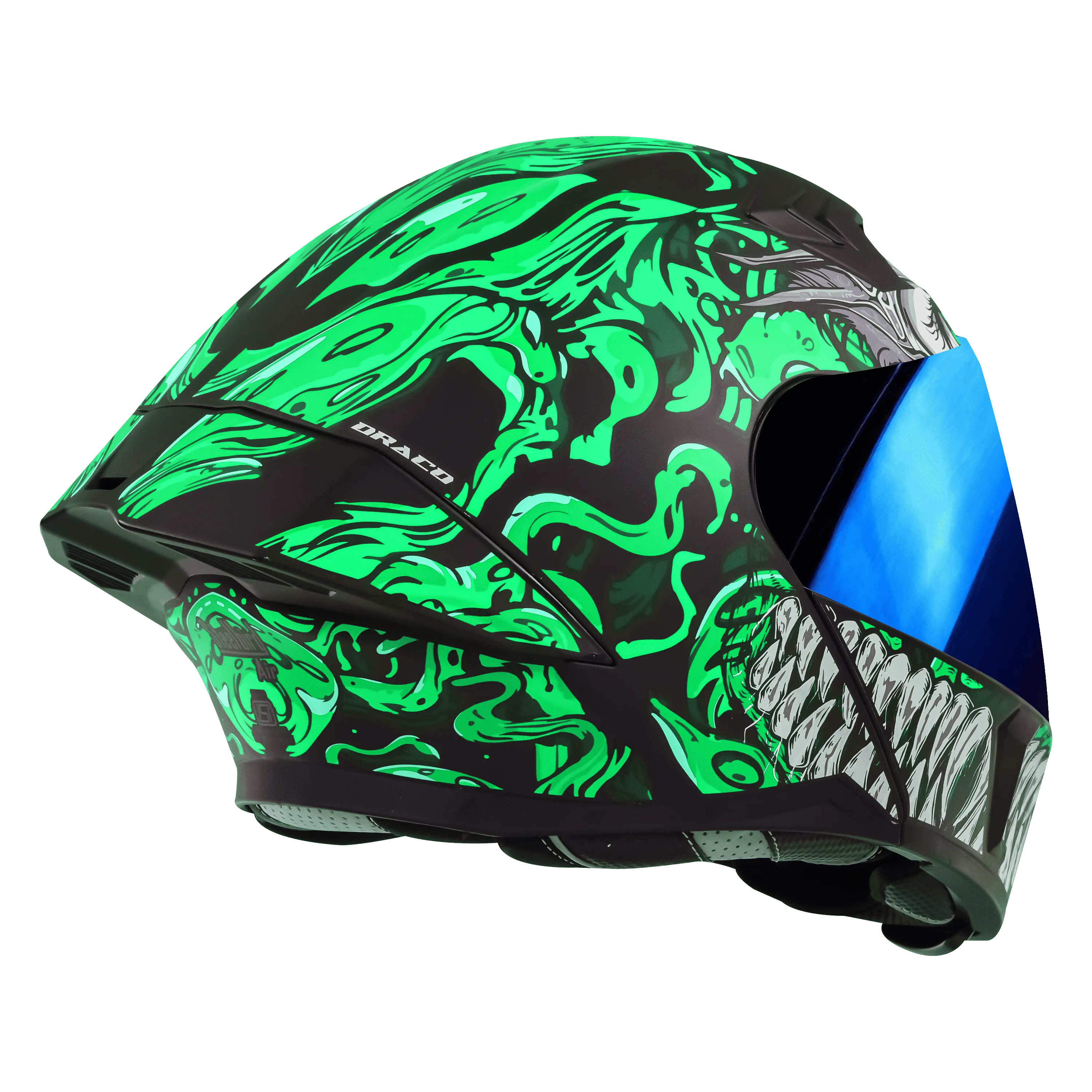 STEELBIRD Sba 20 Draco Black Green Full Face Helmet