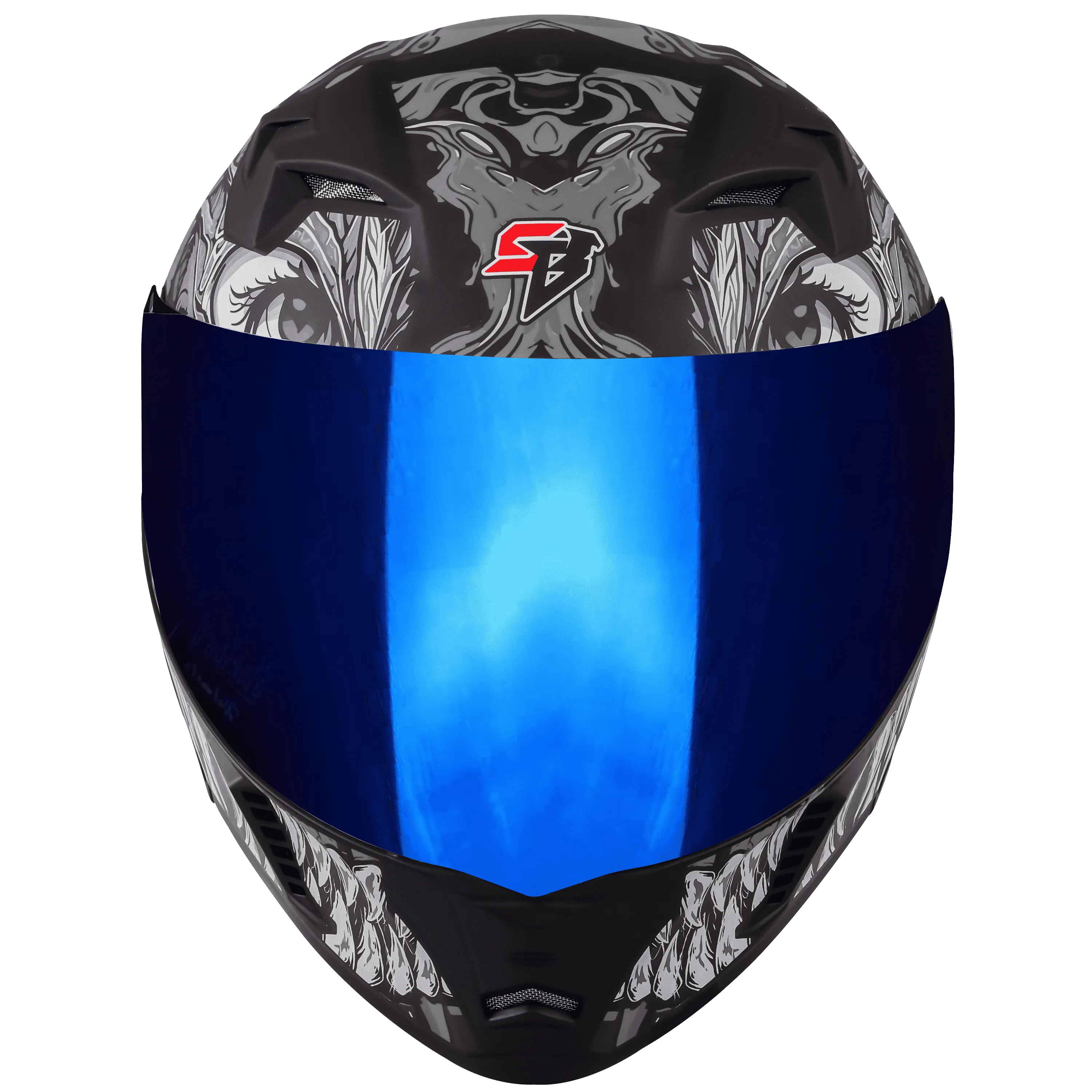 STEELBIRD Sba 20 Draco Black Grey Full Face Helmet