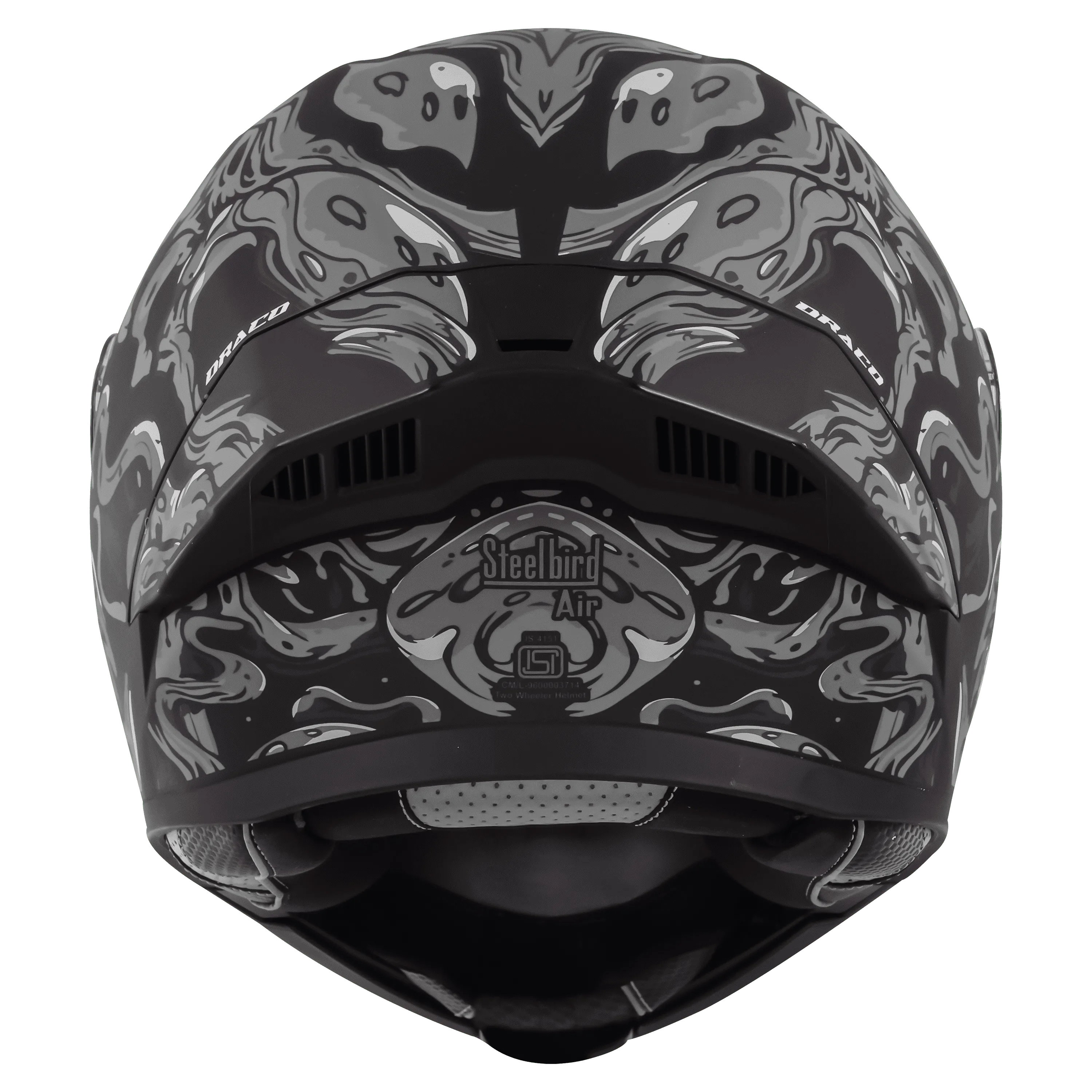 STEELBIRD Sba 20 Draco Black Grey Full Face Helmet