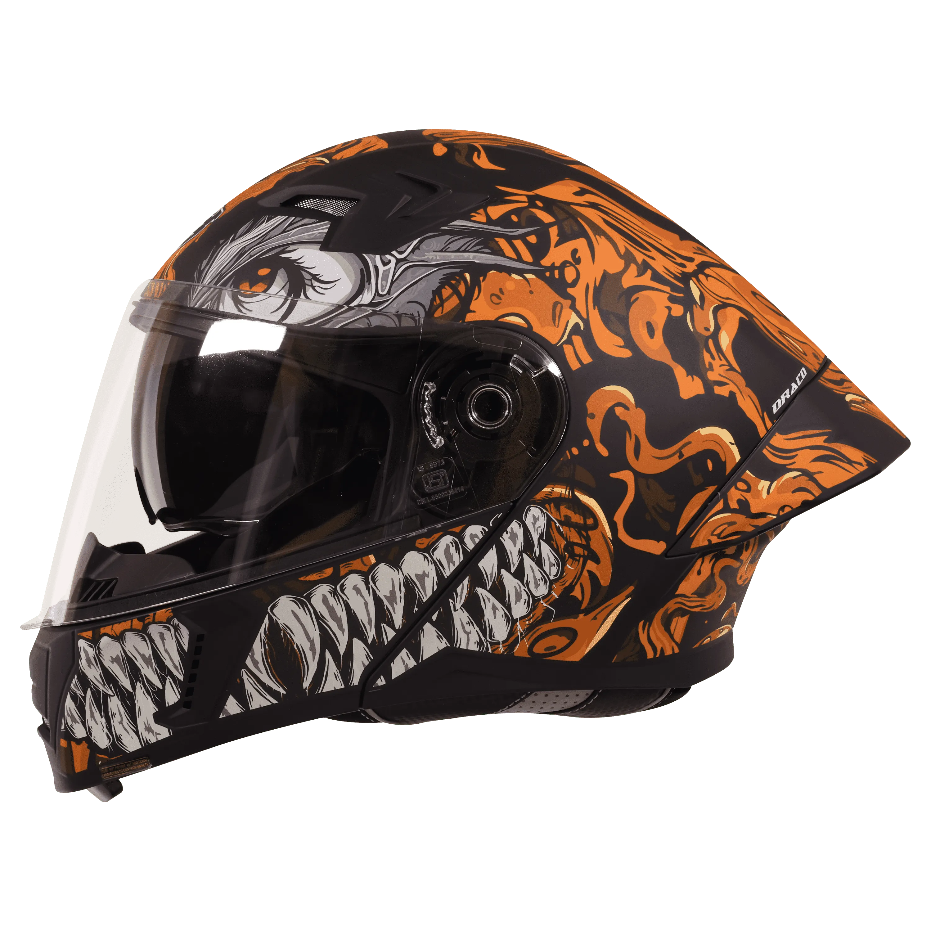 STEELBIRD Sba 20 Draco Matt Orange Flip Up Helmet